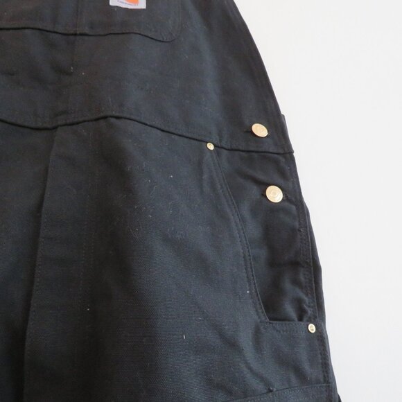 CARHARTT Relaxed Fit Duck Bib Overall in Black Rip Stop Workwear Sz 36 x 36 NWT - Picture 11 of 16